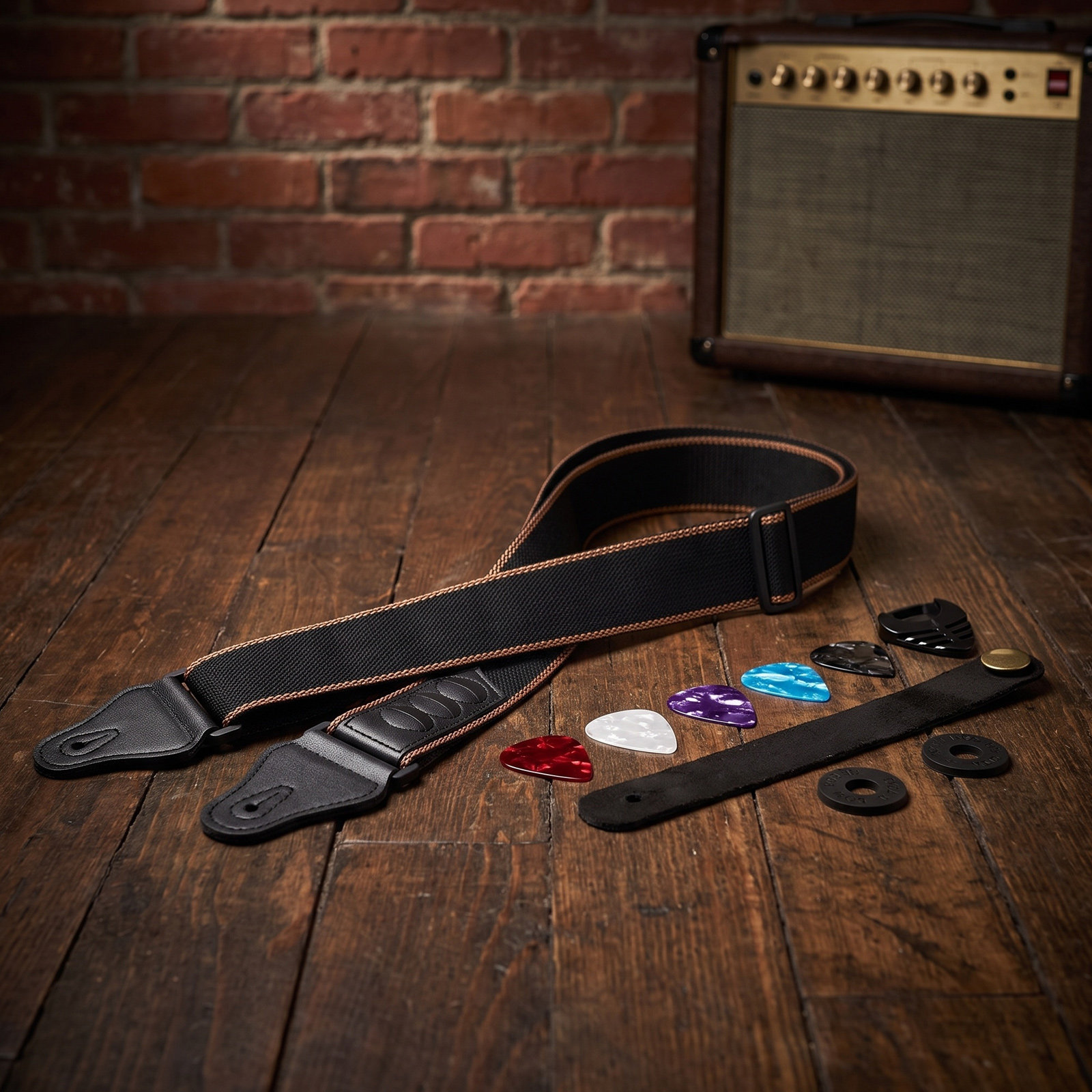 Guitar Strap Padded - مجموعة حزام جيتار قابل للتعديل، حزام