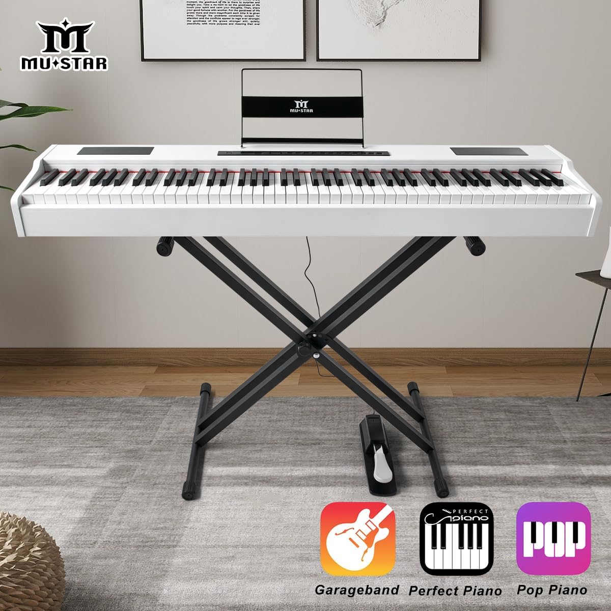 بيانو رقمي من MUSTAR بـ 88 مفت - مراجعة Piano Sustain Pedal وسعره